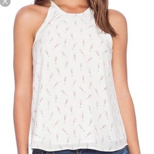 Joie Champagne Printed Silk Halter